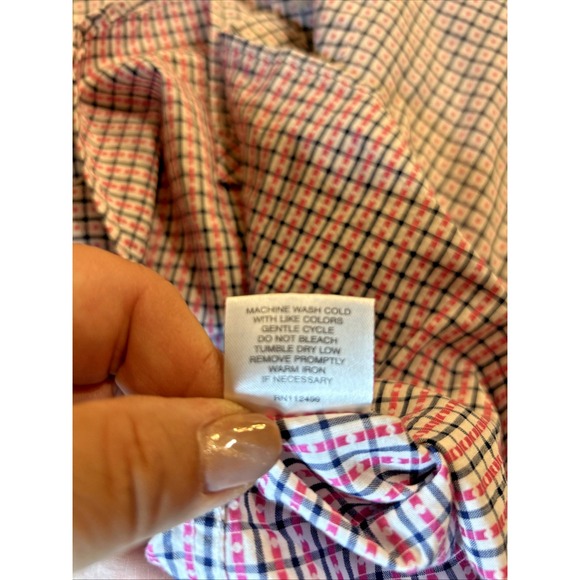 TailorByrd Mens Pink Blue Geometric Button Up Shirt Flip Cuff Size XL - Picture 8 of 9